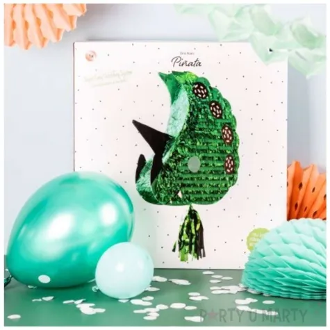 piniata glowa dinozaura zielony folat 50 x 45 cm