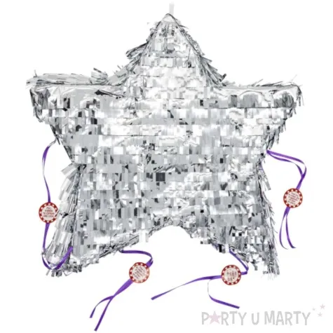 piniata gwiazda srebrny amscan 42 x 44 cm