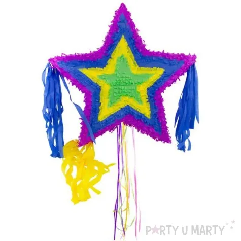 piniata gwiazdka kolorowa folat rozm 57 cm