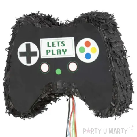 piniata kontroler playstation lets play czarny smiffys 41 x 33 cm