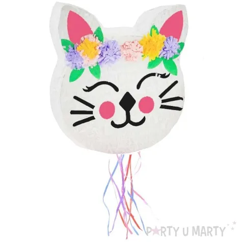 piniata kotek z kwiatami godan 33 x 35 cm