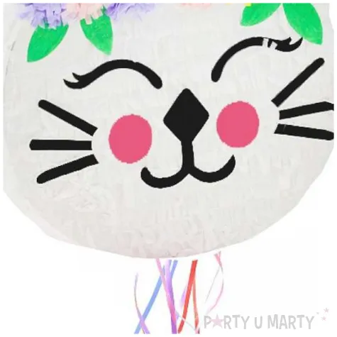 piniata kotek z kwiatami godan 33 x 35 cm