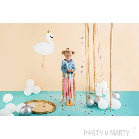 piniata labedz w koronie bialy partydeco 43 5 x 49 5 cm