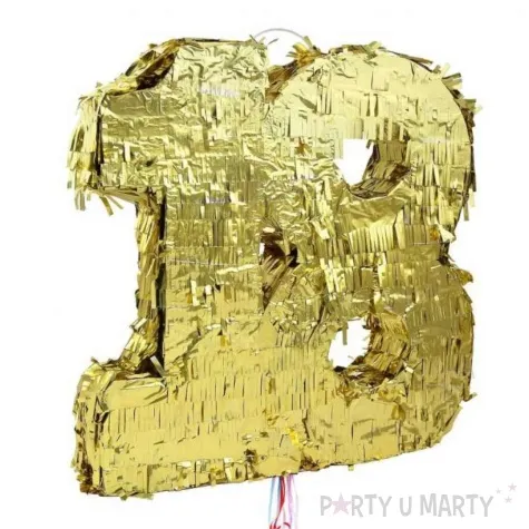 piniata liczba 18 zloty metaliczny godan 50x40x8 cm 1 szt