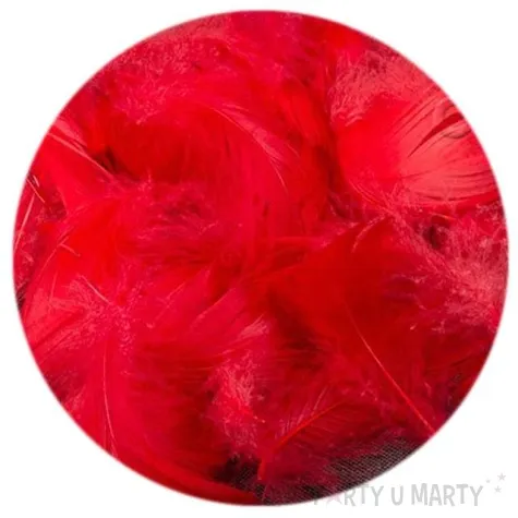 piorka dekoracyjne czerwone woreczek