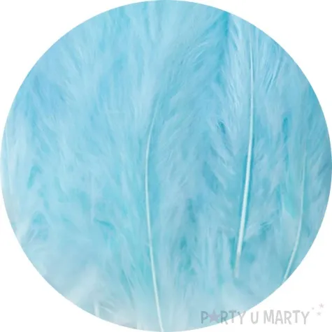 piorka dekoracyjne dlugie niebieskie partypal 10 15 cm 50 szt