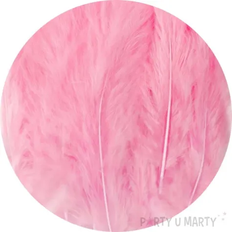 piorka dekoracyjne dlugie rozowe partypal 10 15 cm 50 szt