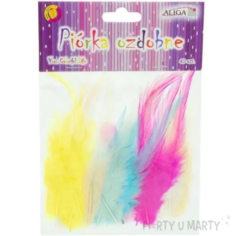 piorka dekoracyjne ekspresywne mix aliga 8 12 cm 40 szt