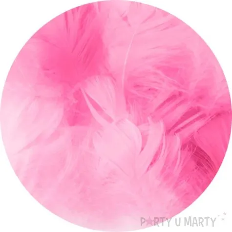 piorka dekoracyjne krotkie rozowe partypal 5 8 cm 50 szt