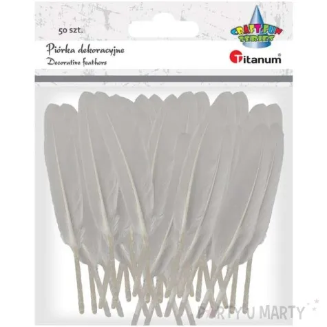 piorka dekoracyjne lotki biale titanum 50 szt