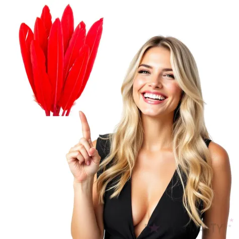 piorka dekoracyjne lotki czerwone czakos 18 szt