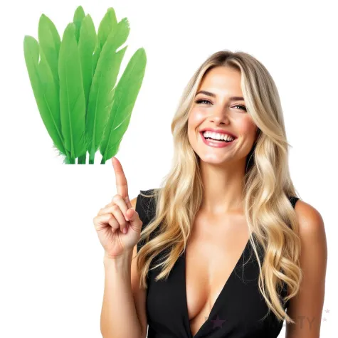 piorka dekoracyjne lotki zielone czakos 18 szt