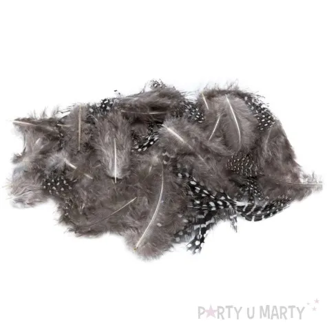 piorka dekoracyjne nakrapiane czarny brewis 4 10 cm 50 szt