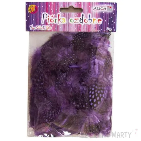 piorka dekoracyjne nakrapiane fioletowe aliga 3g
