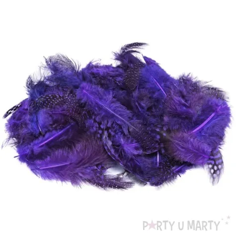 piorka dekoracyjne nakrapiane fioletowy brewis 4 10 cm 50 szt