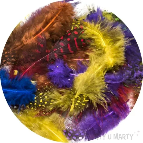 piorka dekoracyjne nakrapiane mix brewis 4 10 cm 50 szt