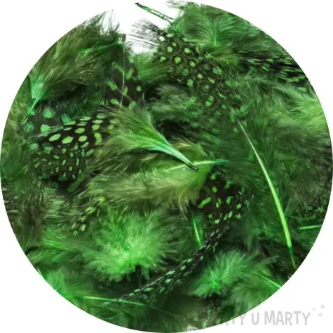 piorka dekoracyjne nakrapiane zielony brewis 4 10 cm 50 szt