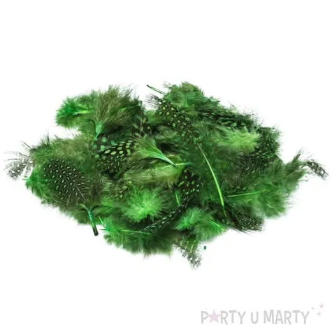 piorka dekoracyjne nakrapiane zielony brewis 4 10 cm 50 szt