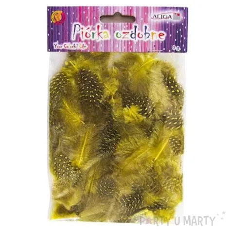 piorka dekoracyjne nakrapiane zolte aliga 3g