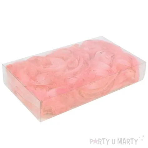 piorka dekoracyjne rozowe jasne pudelko