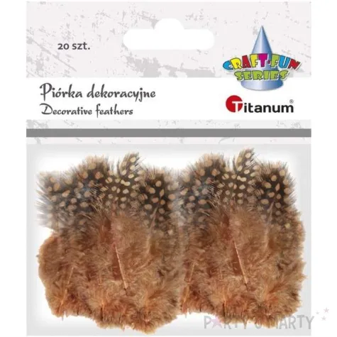 piorka dekoracyjne w grochy brazowe titanum 20 szt