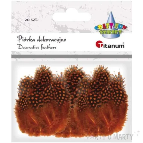 piorka dekoracyjne w grochy pomaranczowe titanum 20 szt