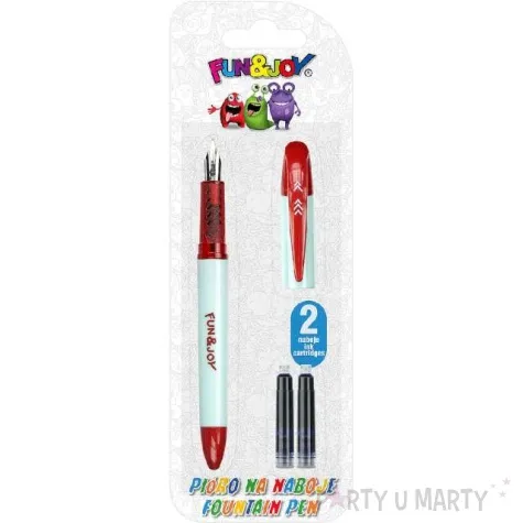 pioro wieczne na naboje niebieskie czerwono seledynowe titanum