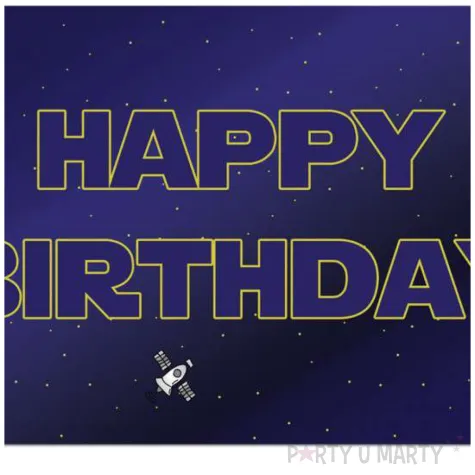 plakat happy birthday kosmos granatowy congee 70 x 33 cm