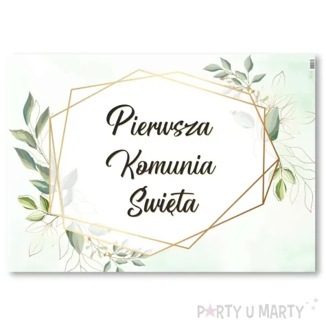 plakat komunia ihs eukaliptus mietowa geometria 68x48 cm