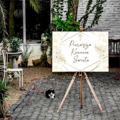 plakat komunia ihs gold line 68x48 cm