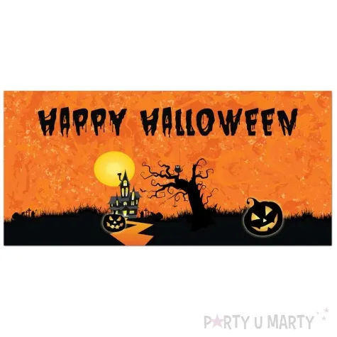 plakat nawiedzony dom happy halloween congee 70x30 cm
