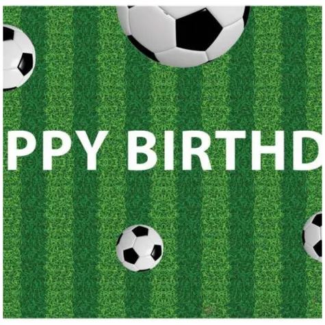 plakat pilka nozna happy birthday zielony congee 70x33 cm