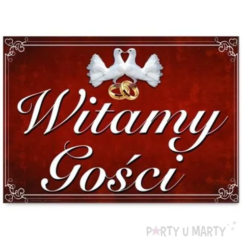 plakat witamy gosci na bordowo 48 x 68 cm dekoracjepolska