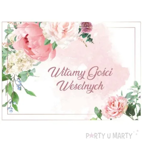 plakat witamy gosci weselnych 69x47 cm toledo