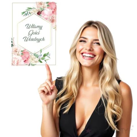 plakat witamy gosci weselnych piwonie 34x48 cm toledo