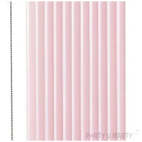 plastikowe slomki wielokrotnego uzytku na urodziny piknik falbanka rozowe pastelowe 12 szt