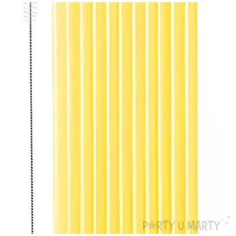 plastikowe slomki wielokrotnego uzytku na urodziny piknik falbanka zolte pastelowe 12 szt