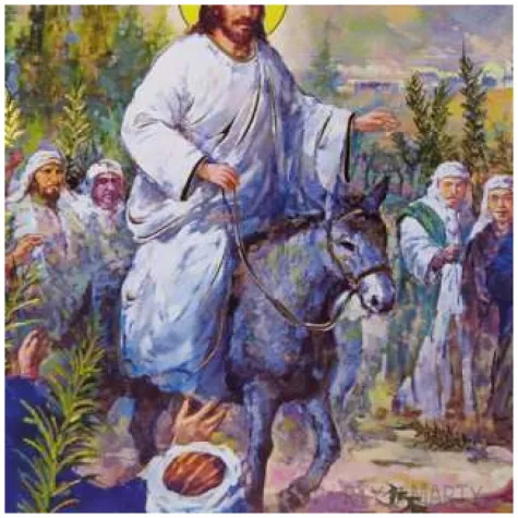 pocztowka wesolego alleluja jezus na osiolku maki 104 x 147 mm