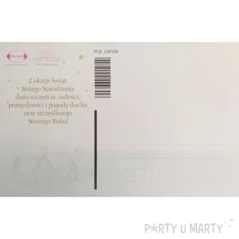 pocztowka wesolych swiat stroik i fioletowe bombki maki a6