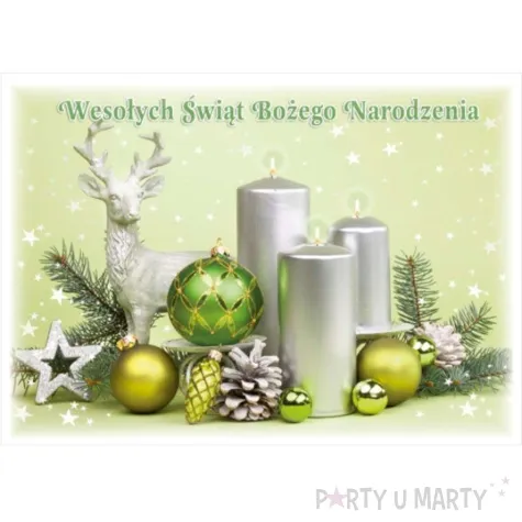 pocztowka wesolych swiat stroik zielony maki a6