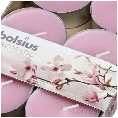 podgrzewacz zapachowy maxi magnolia rozowy jasny bolsius 8h 6 szt