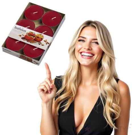 podgrzewacz zapachowy maxi pieczone jablko bordowy bolsius 8h 6 szt