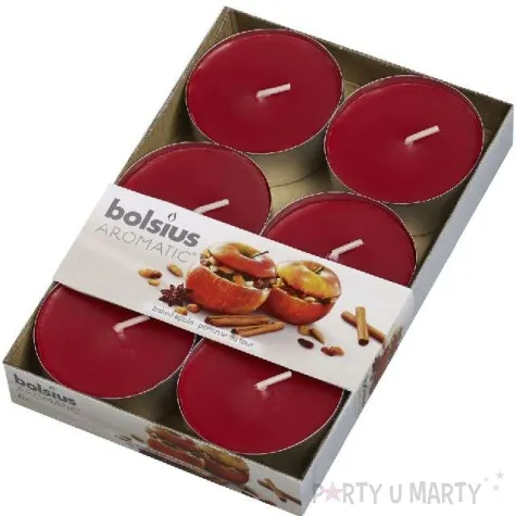 podgrzewacz zapachowy maxi pieczone jablko bordowy bolsius 8h 6 szt