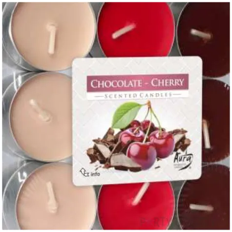 podgrzewacz zapachowy miks kolorow czekolada wisnia aura 4h 30 szt