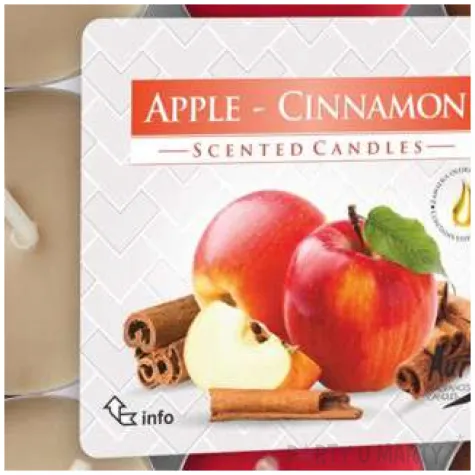 podgrzewacz zapachowy miks kolorow jablko cynamon bispol 4h 18 szt