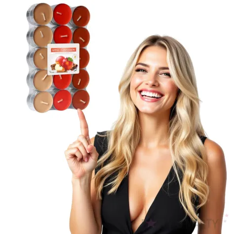 podgrzewacz zapachowy miks kolorow jablko cynamon bispol 4h 30 szt