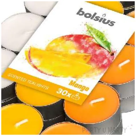 podgrzewacz zapachowy miks kolorow mango pomaranczowy bolsius 4h 30 szt