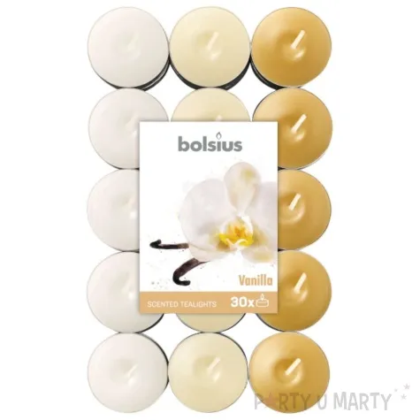 podgrzewacz zapachowy miks kolorow waniliowy kremowy bolsius 4h 30 szt