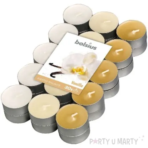 podgrzewacz zapachowy miks kolorow waniliowy kremowy bolsius 4h 30 szt