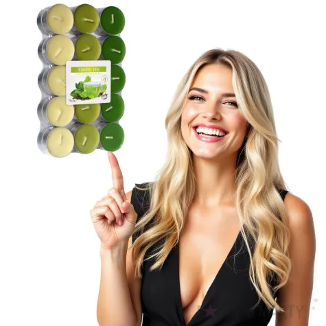 podgrzewacz zapachowy miks kolorow zielona herbata aura 4h 30 szt